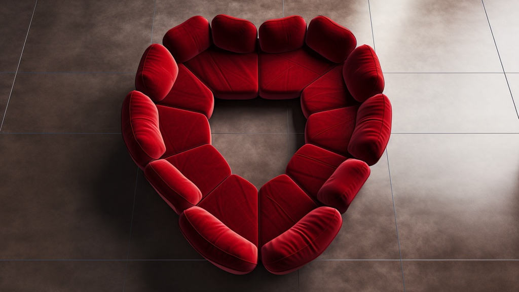 a heart shaped modular sofa sectional