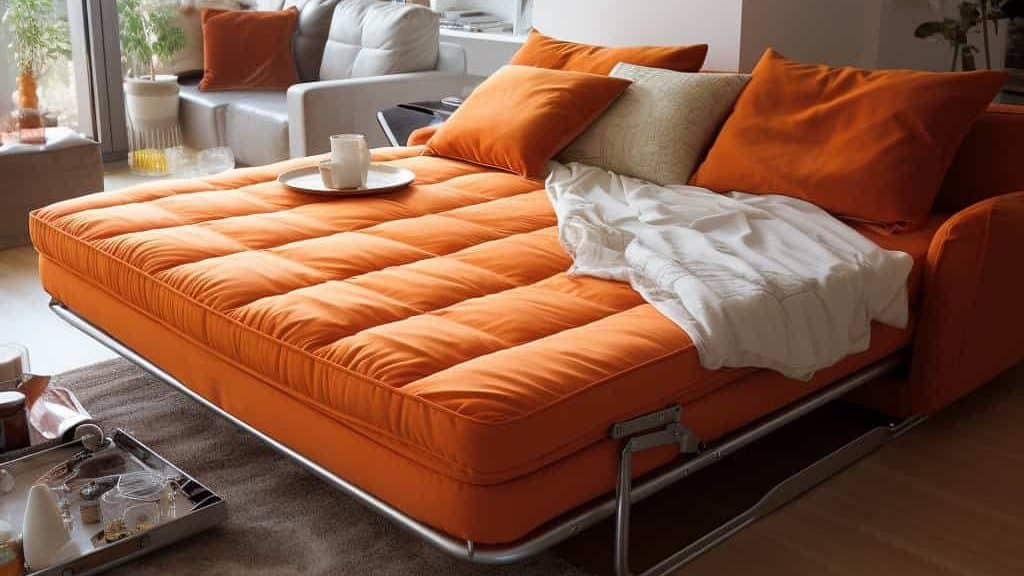 Beautiful orange sofa sleeper