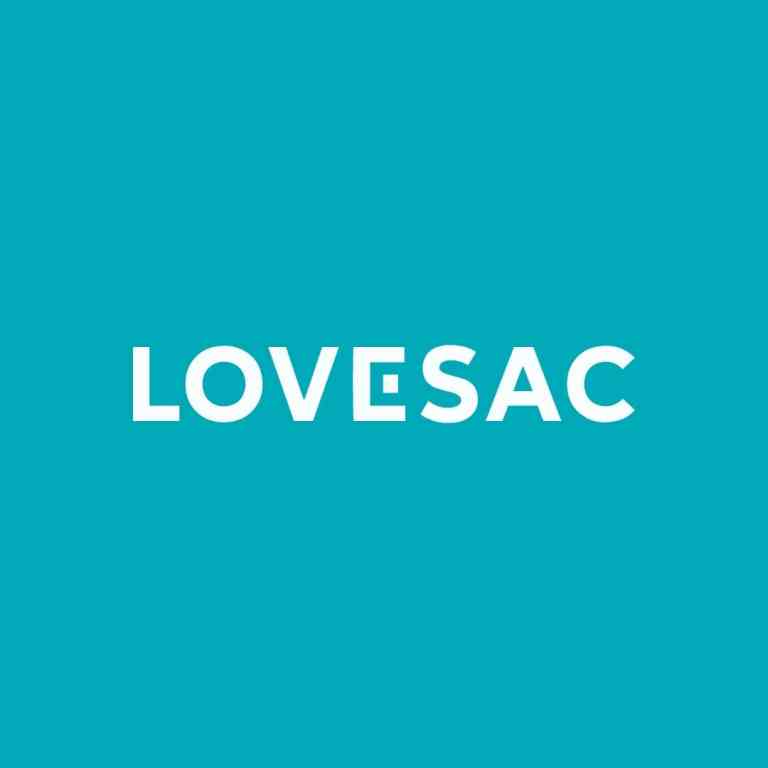 Lovesac modular couch company brand logo